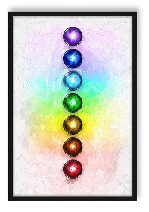 Pixxprint Chakra des Körpers, Poster mit Bilderrahmen