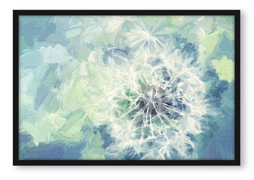 Pixxprint Löwenzahn Nahaufnahme, Poster mit Bilderrahmen