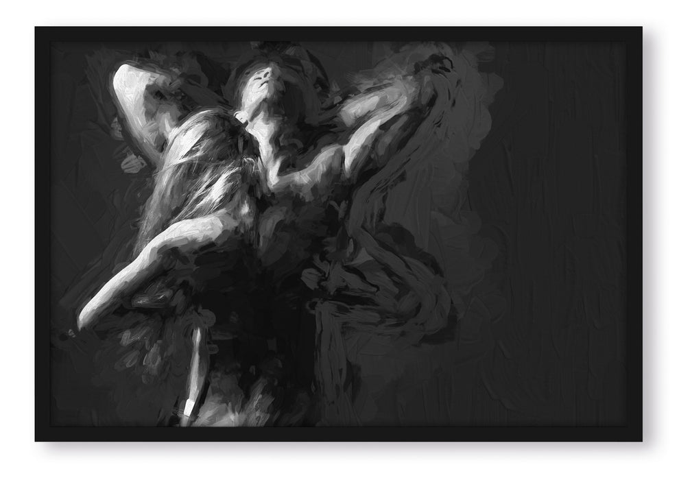 Pixxprint Fitness Paar Kunst, Poster mit Bilderrahmen