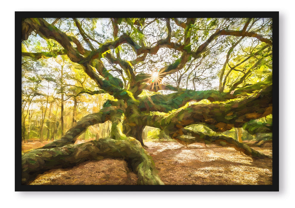 Pixxprint Baum, Poster mit Bilderrahmen