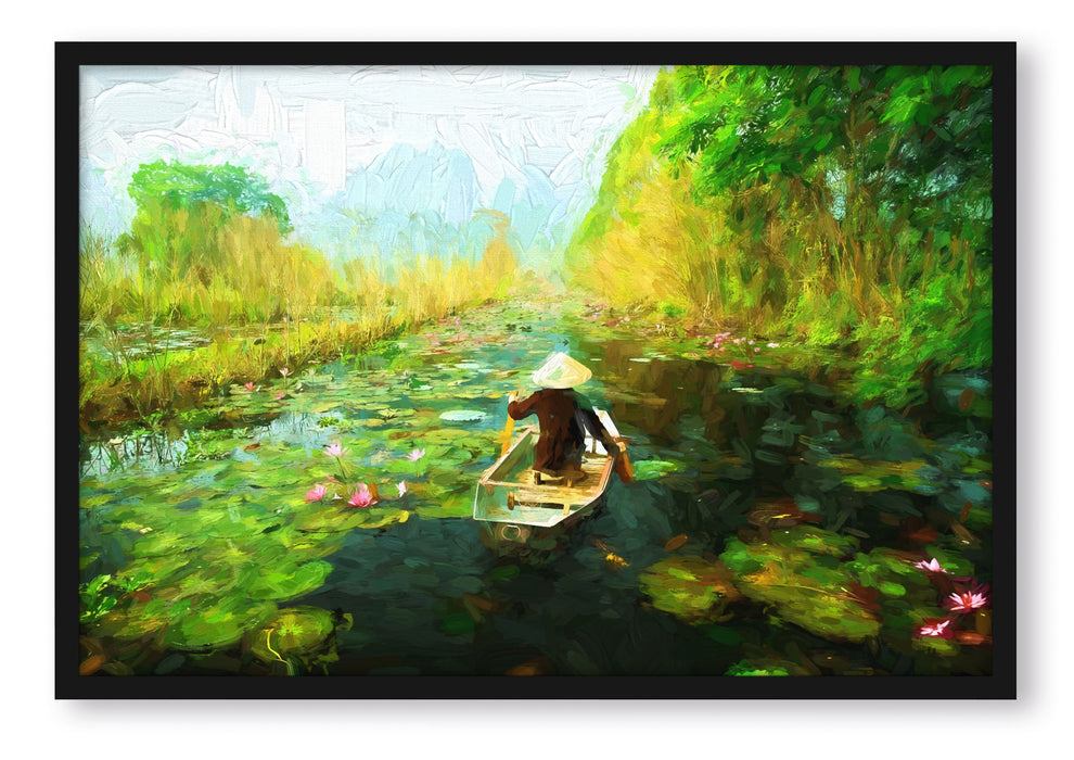 Pixxprint Yen-Stream Vietnam, Poster mit Bilderrahmen