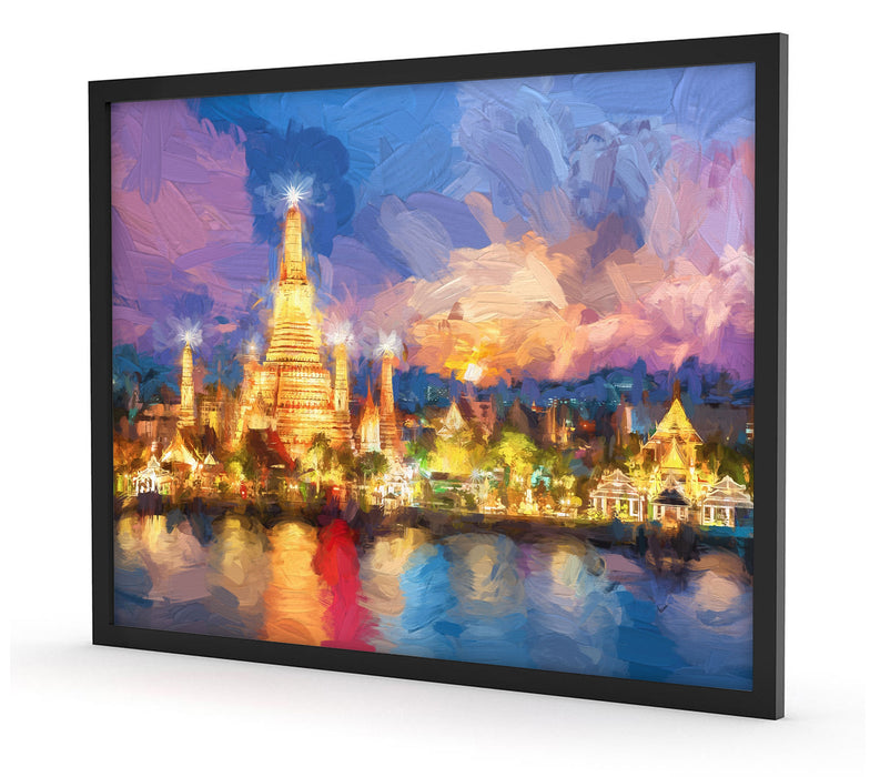 Tempel Bangkok Thailand, Poster mit Bilderrahmen