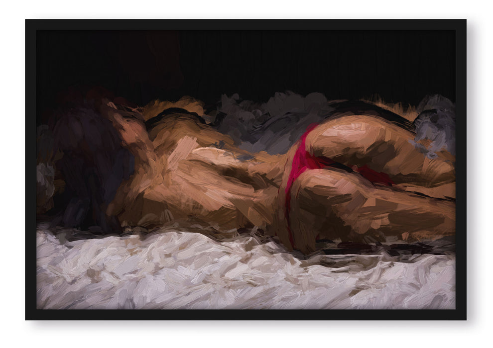 Pixxprint Perfekter Frauen Po Kunst, Poster mit Bilderrahmen