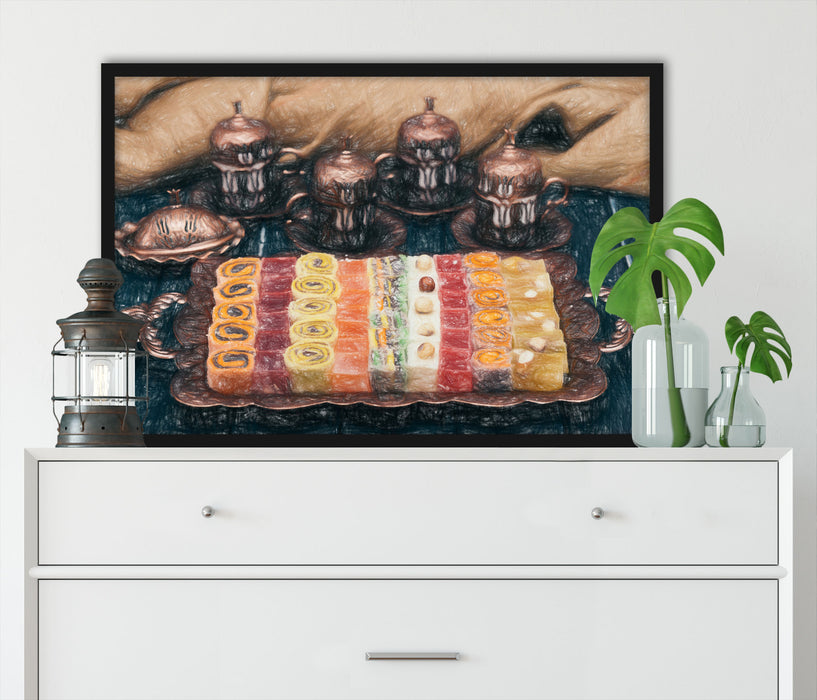 traditionelle türkische Desserts, Poster mit Bilderrahmen