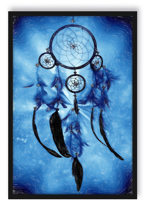 Pixxprint Indianischer Traumfänger, Poster mit Bilderrahmen