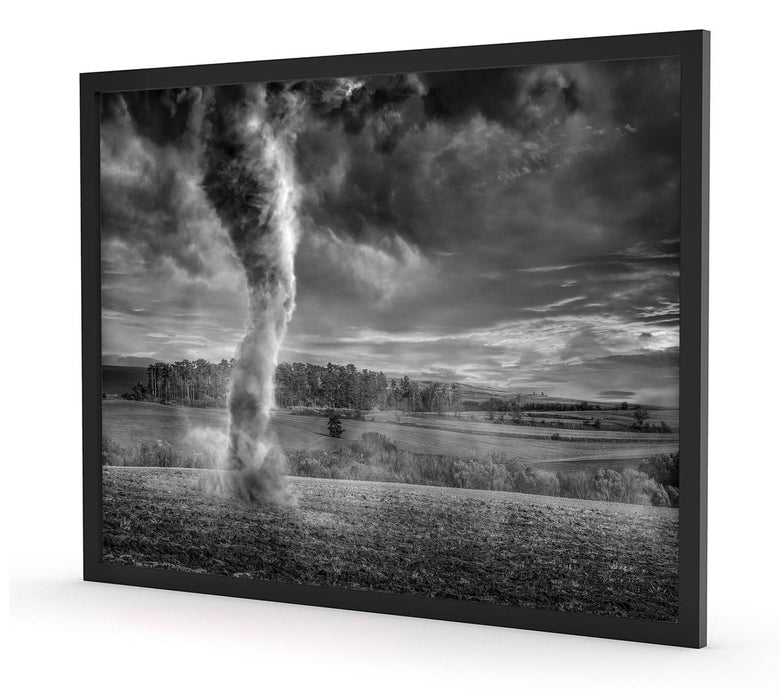 Tornado auf dem Feld, Poster mit Bilderrahmen