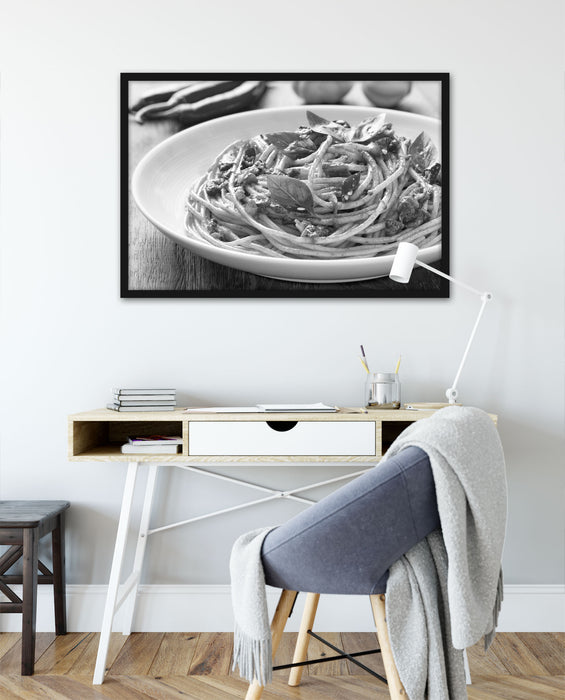 Rustikale italienische Spaghetti, Poster mit Bilderrahmen