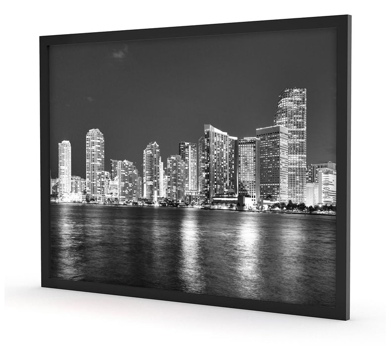 Skyline von Miami Florida, Poster mit Bilderrahmen