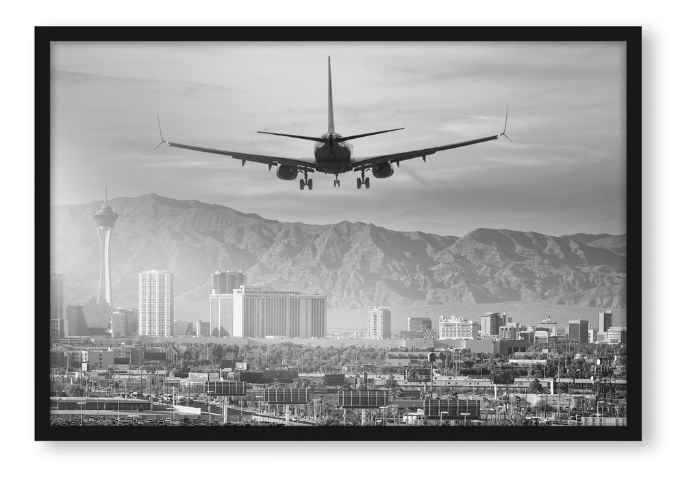 Pixxprint Urlaubsreise nach Las Vegas, Poster mit Bilderrahmen