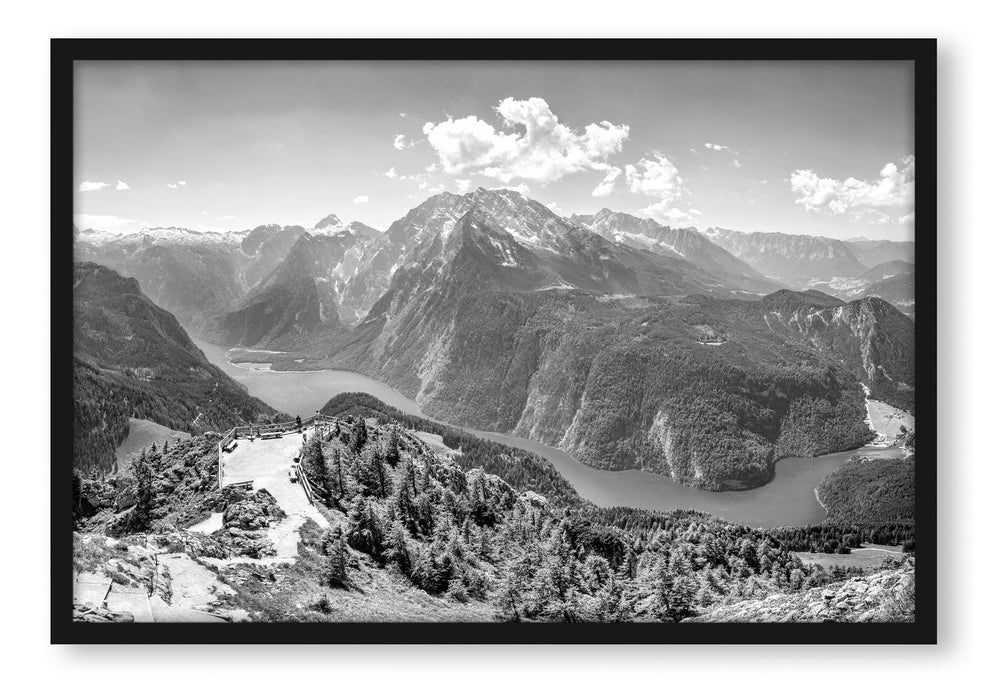 Pixxprint Königssee in Bayern, Poster mit Bilderrahmen