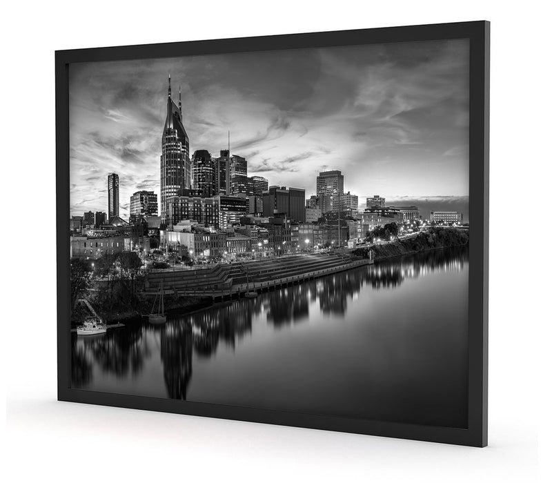 Nashville Skyline Panorama, Poster mit Bilderrahmen