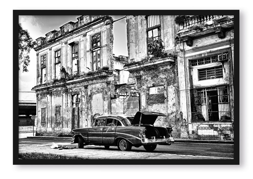 die Strassen Havannas Kunst B&W, Poster mit Bilderrahmen