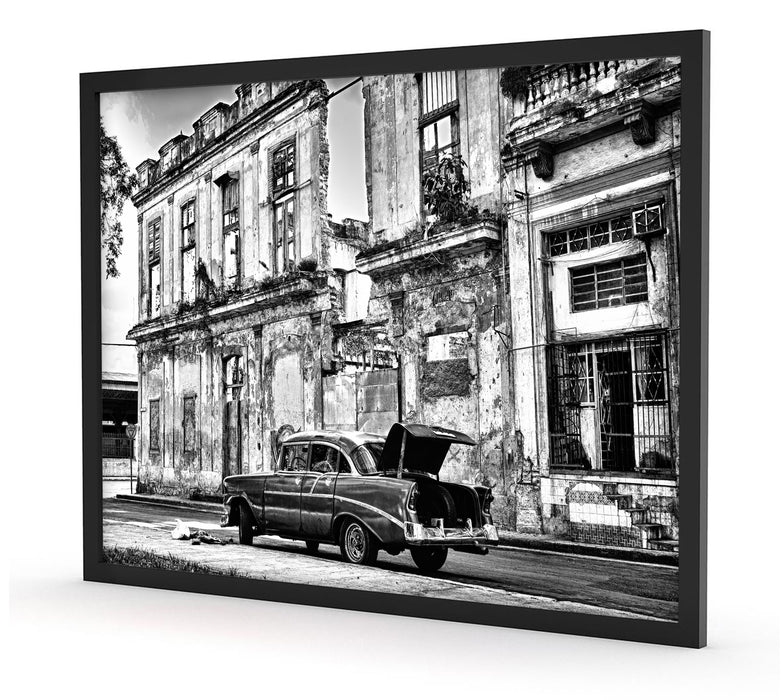 die Strassen Havannas Kunst B&W, Poster mit Bilderrahmen