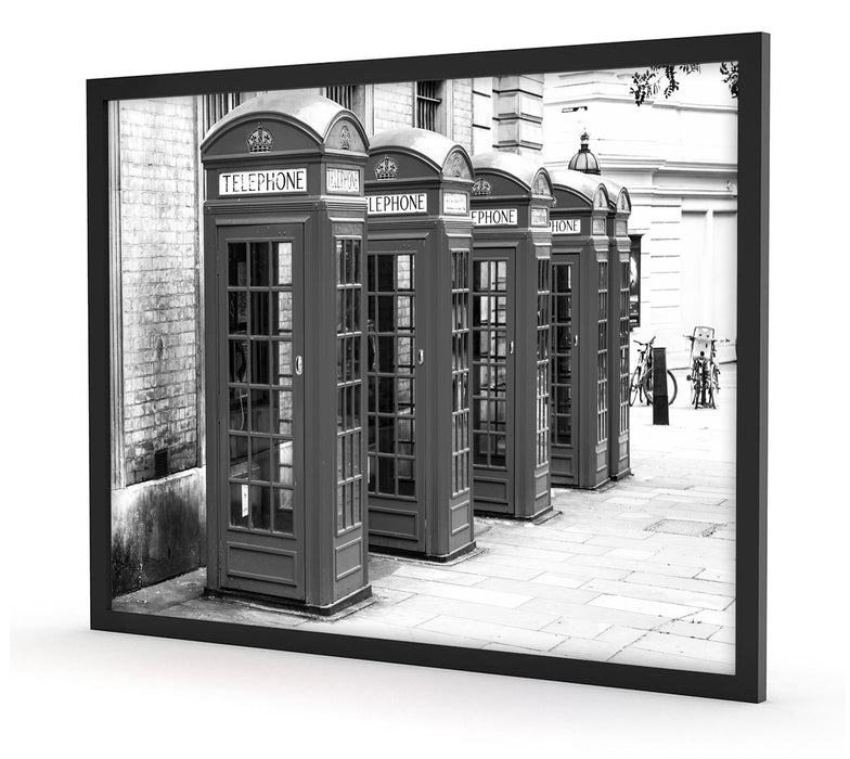 Londoner Telefonzellen, Poster mit Bilderrahmen