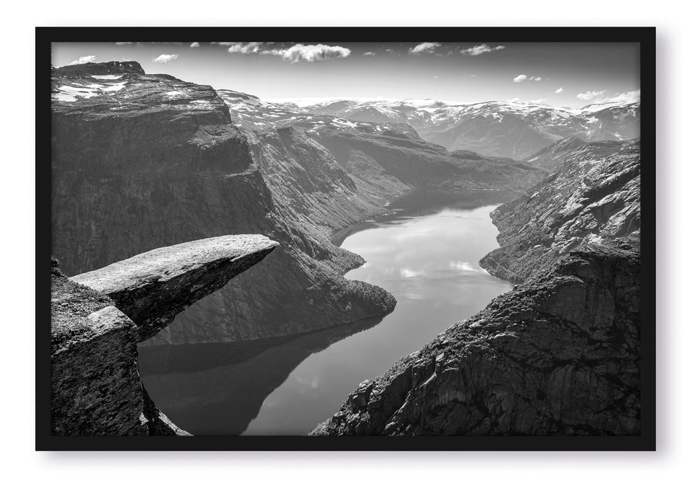 Pixxprint Blick auf wunderschönes Tal, Poster mit Bilderrahmen