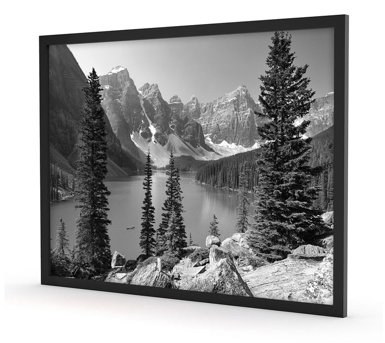 Moraine Lake kanadische Berge, Poster mit Bilderrahmen