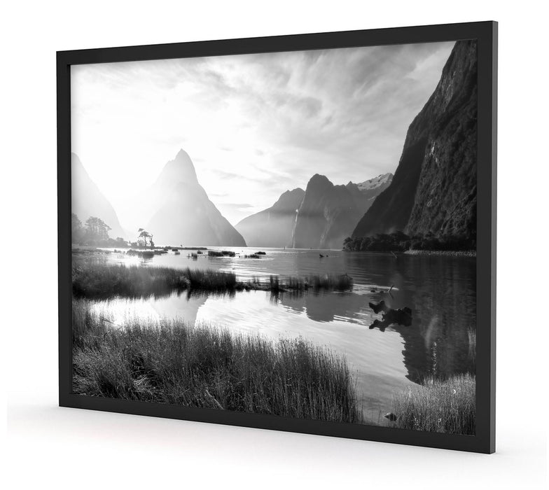 Milford Sound Neuseeland, Poster mit Bilderrahmen