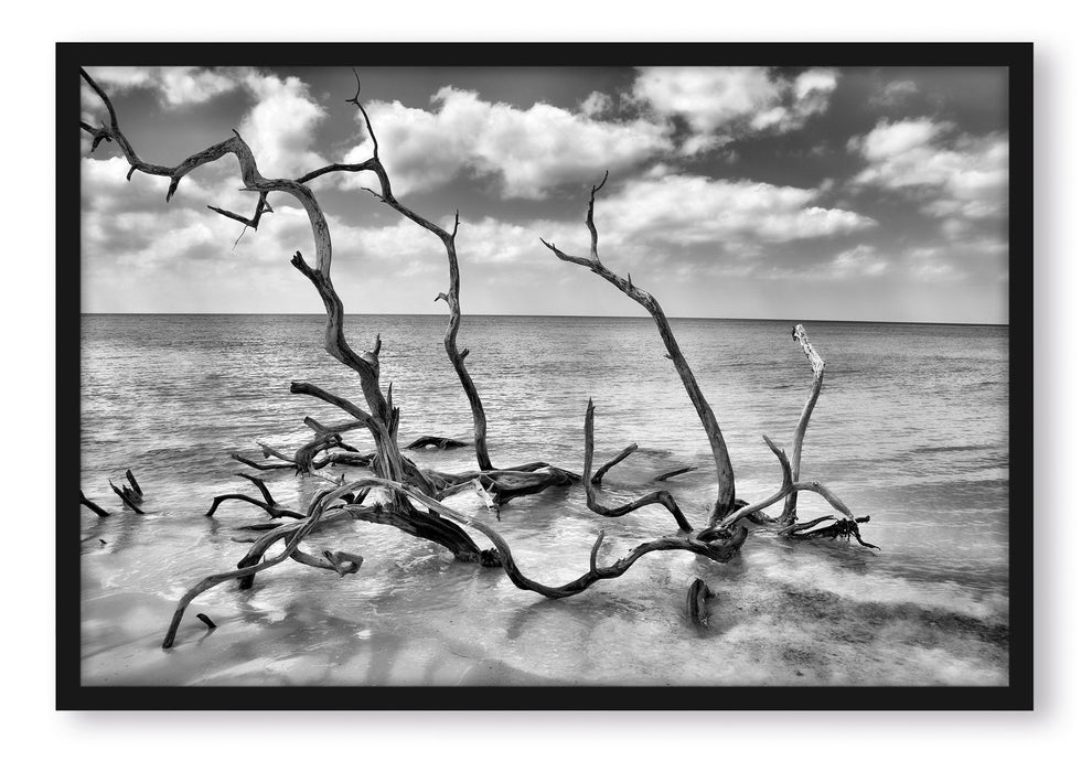 Pixxprint Strand Meer Havanna Kuba, Poster mit Bilderrahmen