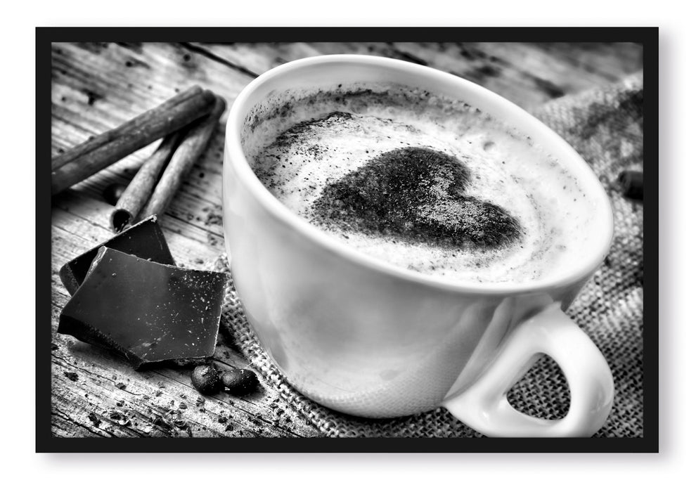 Pixxprint Kaffe Kaffeebohnen, Poster mit Bilderrahmen