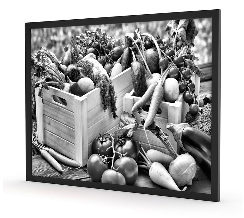 Obst Gemüse Kräuter, Poster mit Bilderrahmen