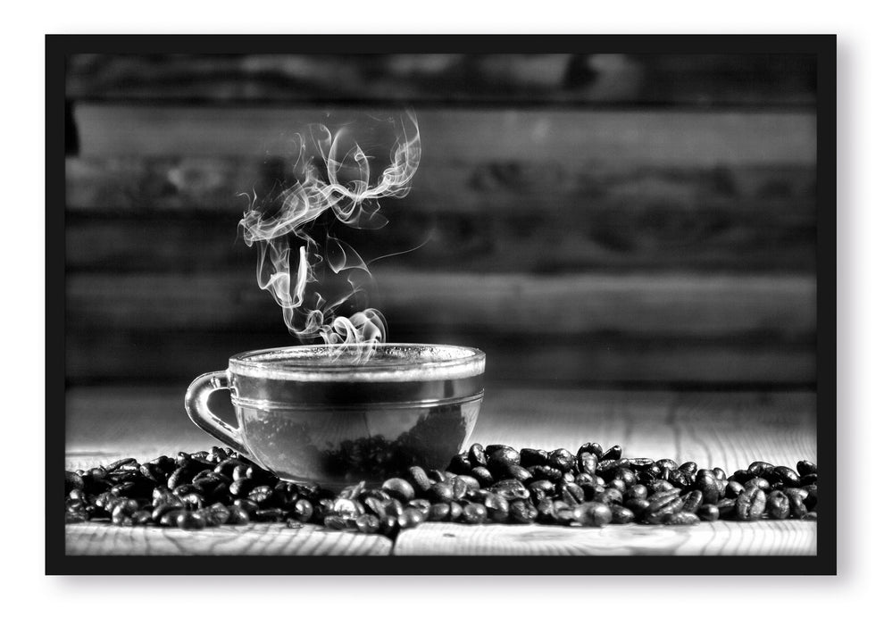 Pixxprint Kaffee Kuchen, Poster mit Bilderrahmen