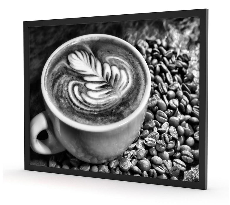 Coffee Cappuccino Kaffee Nachmittag, Poster mit Bilderrahmen
