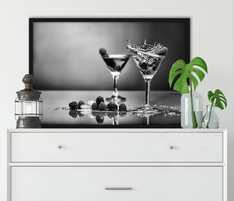 Coole Cocktails, Poster mit Bilderrahmen