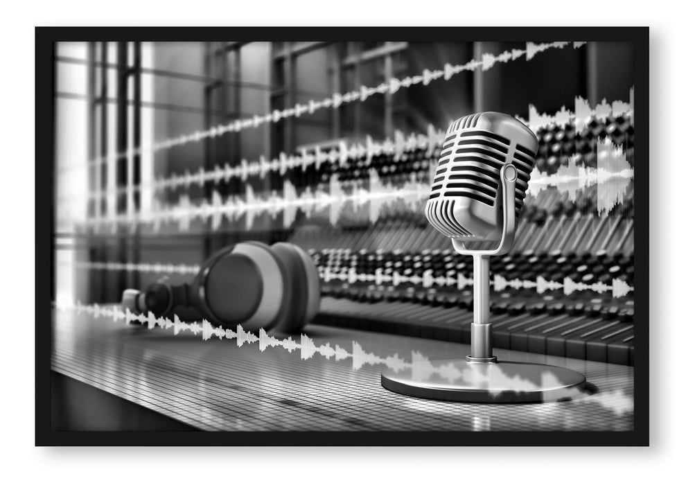 Pixxprint Musikstudio, Poster mit Bilderrahmen