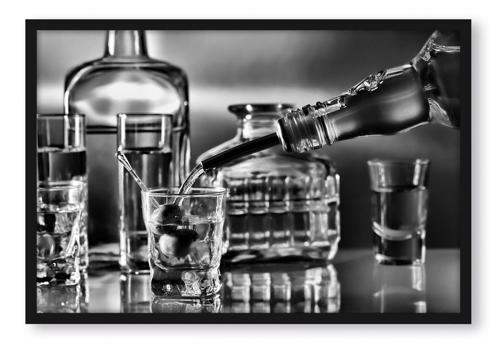 Pixxprint Strong alcohol, Poster mit Bilderrahmen