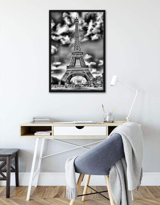 Eifelturm Paris, Poster mit Bilderrahmen