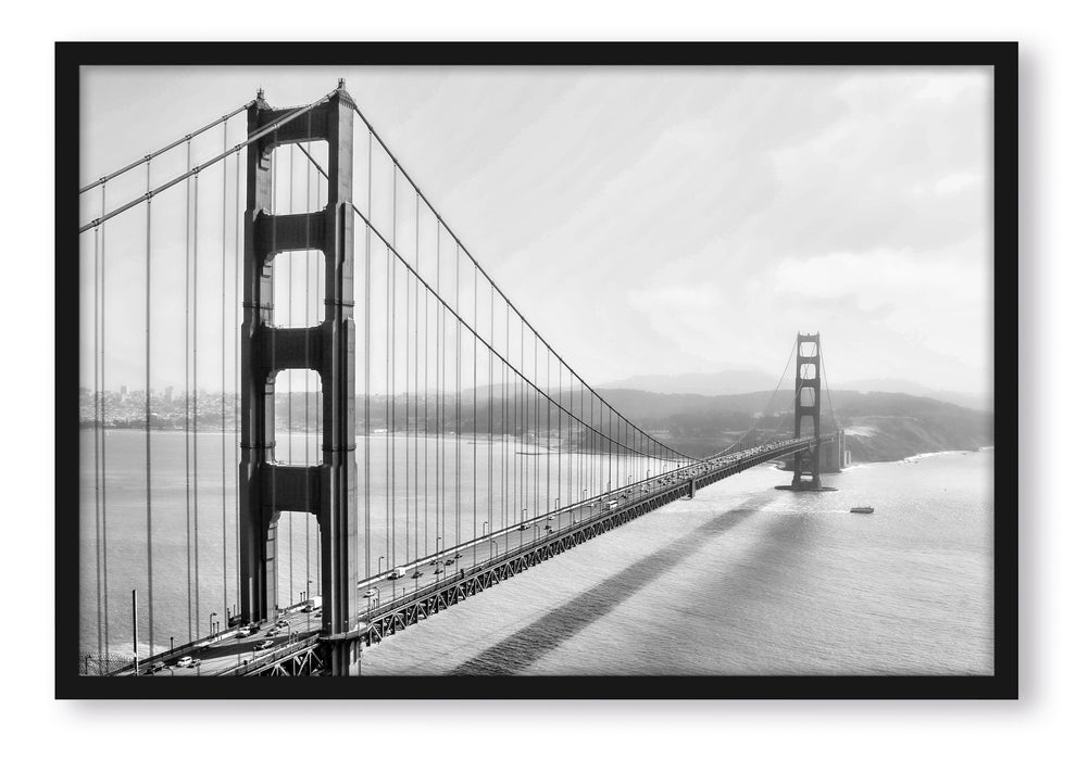 Pixxprint Golden Gate Bridge, San Francisco, Poster mit Bilderrahmen