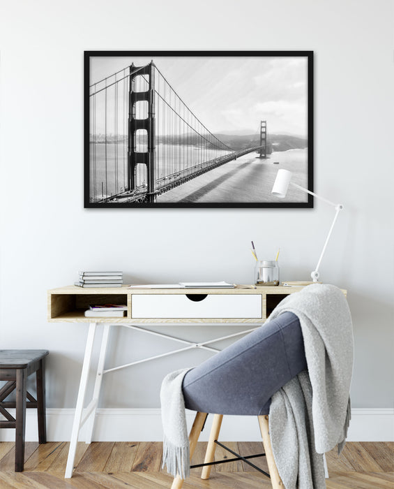 Golden Gate Bridge, San Francisco, Poster mit Bilderrahmen