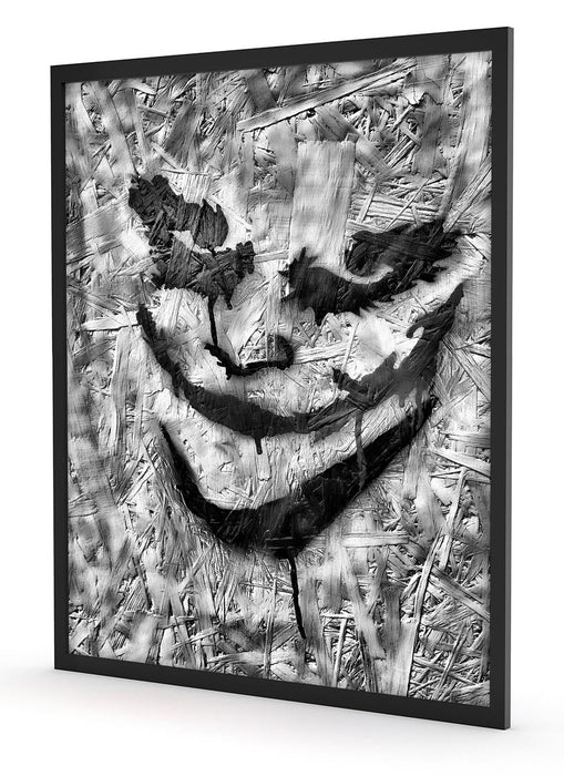 Böser Clown Gesicht, Poster mit Bilderrahmen