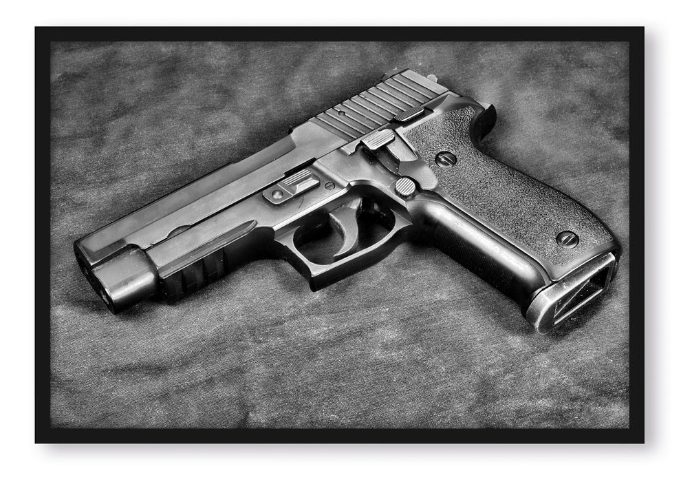 Pixxprint Pistolen Waffen, Poster mit Bilderrahmen