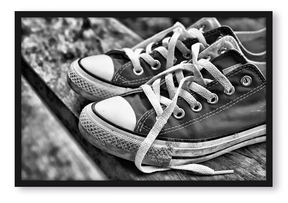 Pixxprint Trendige Schuhe, Poster mit Bilderrahmen
