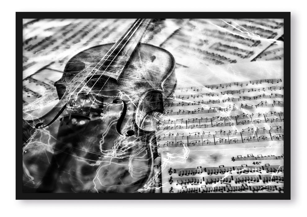 Pixxprint Geige, Poster mit Bilderrahmen