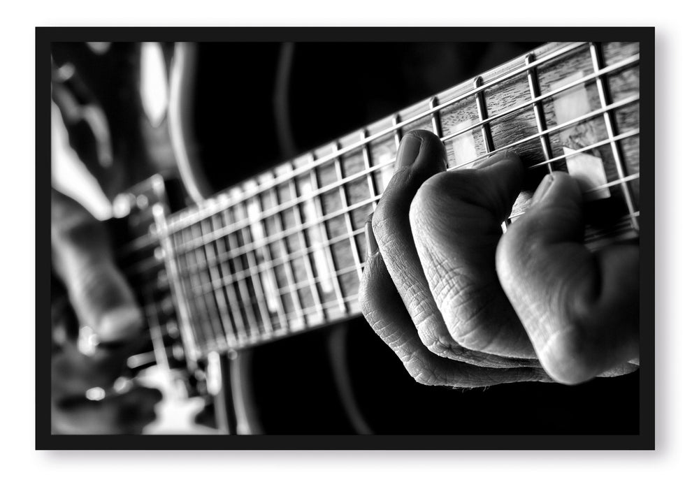 Pixxprint Gitarre spielen, Poster mit Bilderrahmen