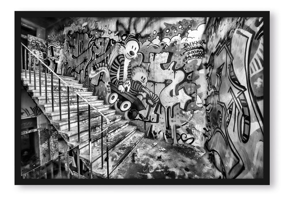 Pixxprint Coloured Streetart, Graffiti, Poster mit Bilderrahmen