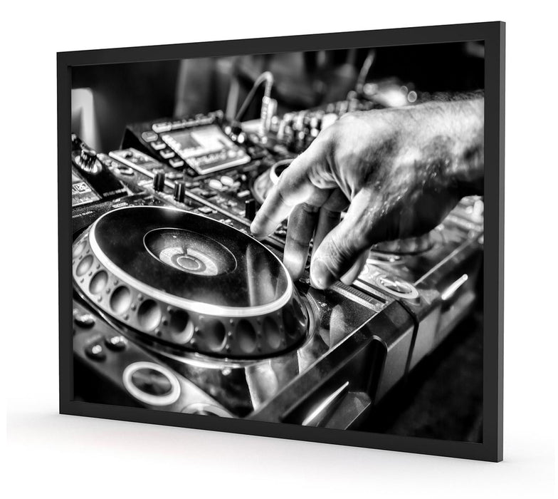DJ Plattenteller, Cool Music, Poster mit Bilderrahmen