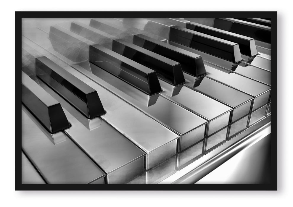 Pixxprint Piano Klaviertasten, Poster mit Bilderrahmen