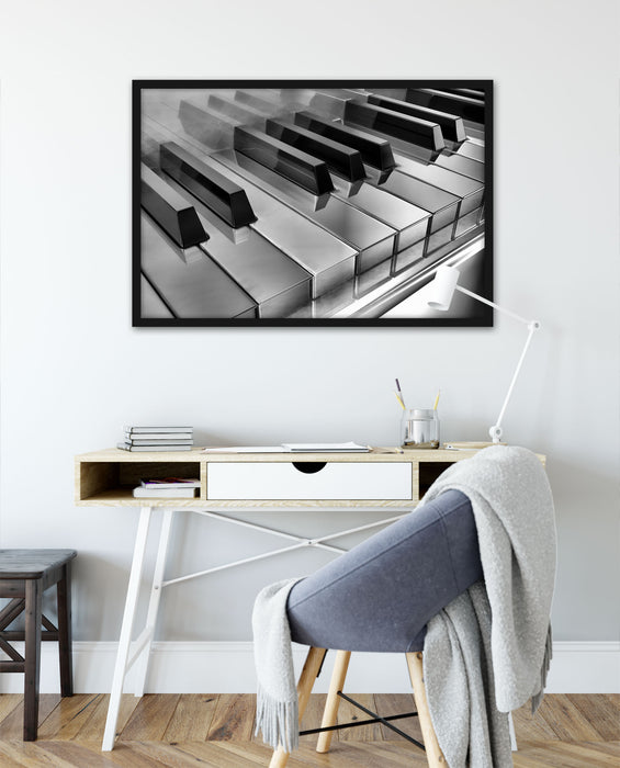 Piano Klaviertasten, Poster mit Bilderrahmen