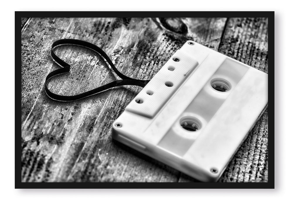 Pixxprint Retro Kasetten, Poster mit Bilderrahmen