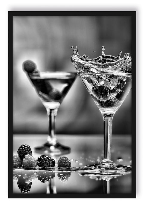 Coole Cocktails, Poster mit Bilderrahmen