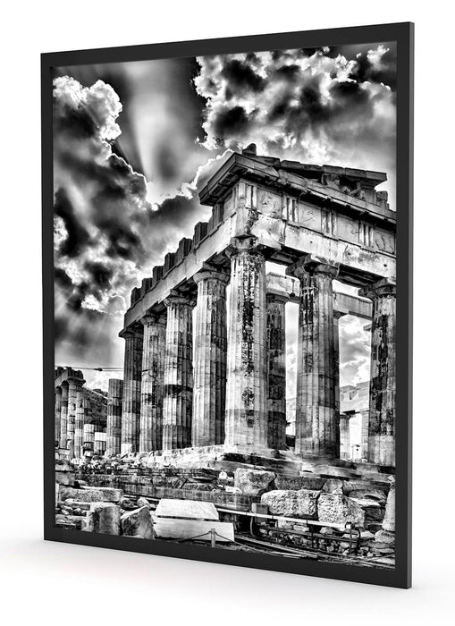 Antike Säulen Griechenland, Poster mit Bilderrahmen