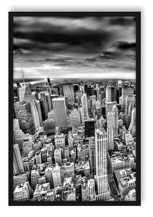 Pixxprint Skyline New York, Poster mit Bilderrahmen