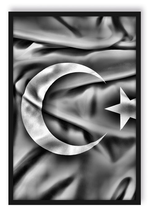 Turkey flag, Türkei Flagge, Poster mit Bilderrahmen
