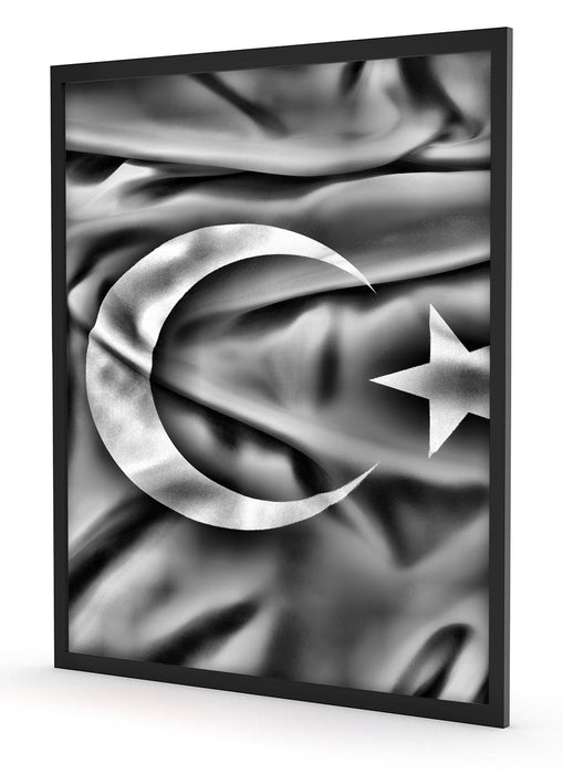 Turkey flag, Türkei Flagge, Poster mit Bilderrahmen
