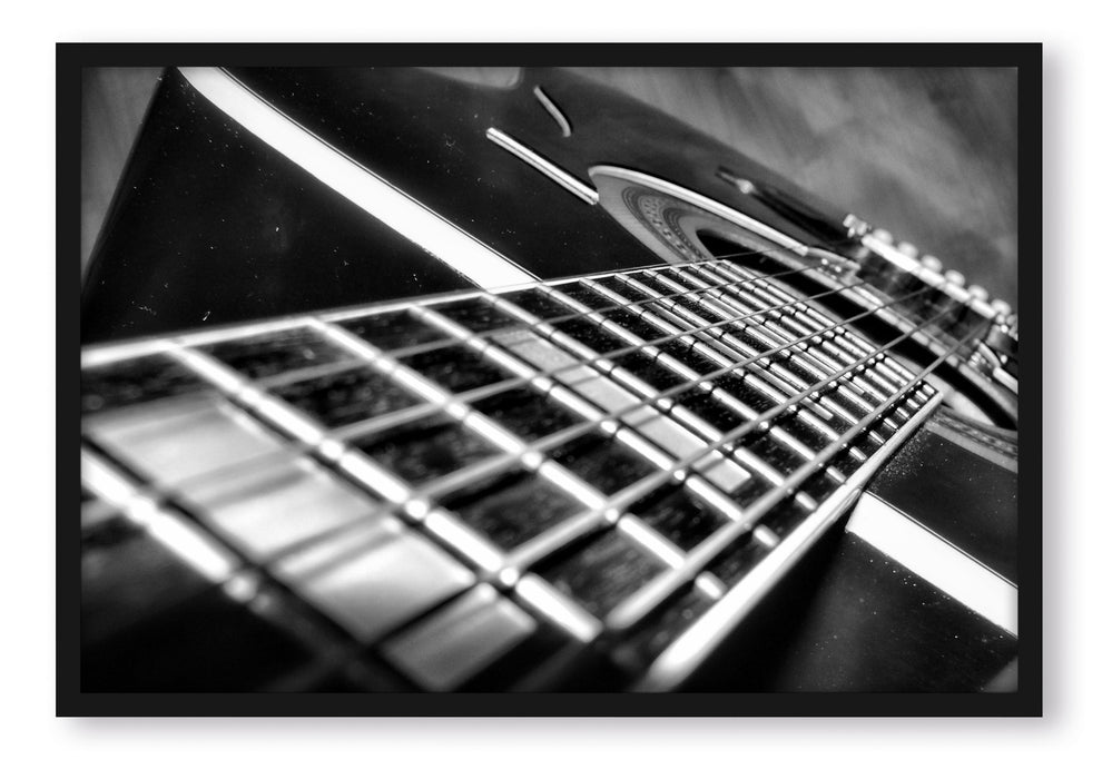 Pixxprint Gitarrensaiten, Poster mit Bilderrahmen