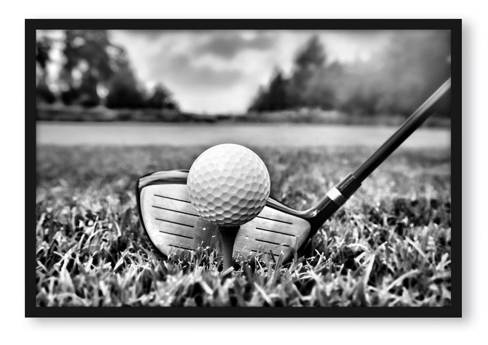Pixxprint Golf Abschlag, Poster mit Bilderrahmen