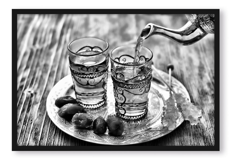 Pixxprint Arabischer Tee, Poster mit Bilderrahmen